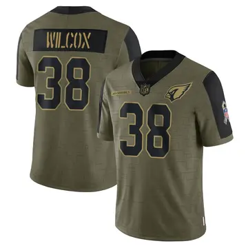 Nike Chris Wilcox Men's Limited Arizona Cardinals Olive 2021 Salute To Service Jersey