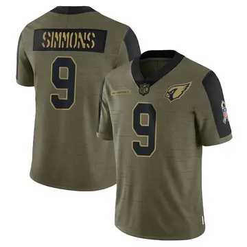 Nike Isaiah Simmons Men's Limited Arizona Cardinals Olive 2021 Salute To Service Jersey