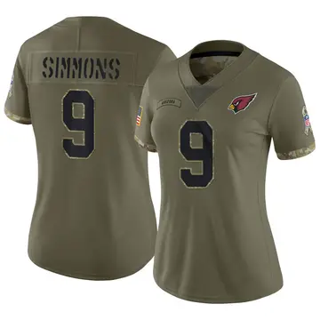 Nike Isaiah Simmons Women's Limited Arizona Cardinals Olive 2022 Salute To Service Jersey