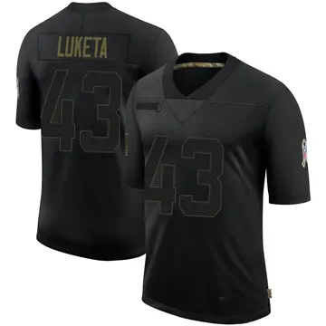 Nike Jesse Luketa Men's Limited Arizona Cardinals Black 2020 Salute To Service Jersey