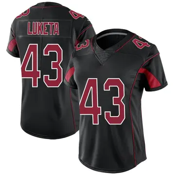 Nike Jesse Luketa Women's Limited Arizona Cardinals Black Color Rush Jersey