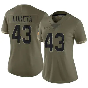 Nike Jesse Luketa Women's Limited Arizona Cardinals Olive 2022 Salute To Service Jersey