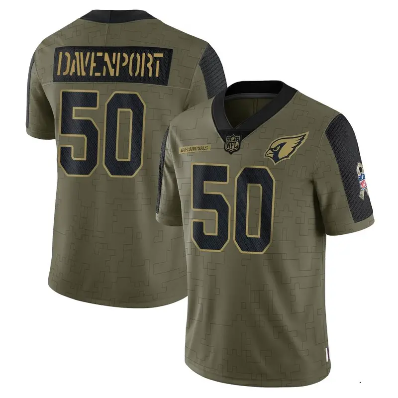 Nike Julien Davenport Men's Limited Arizona Cardinals Olive 2021 Salute To Service Jersey