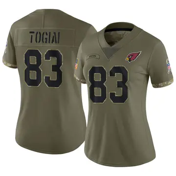 Nike Noah Togiai Women's Limited Arizona Cardinals Olive 2022 Salute To Service Jersey