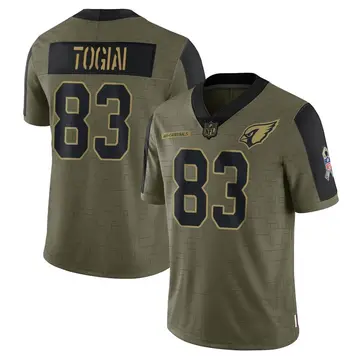 Nike Noah Togiai Youth Limited Arizona Cardinals Olive 2021 Salute To Service Jersey